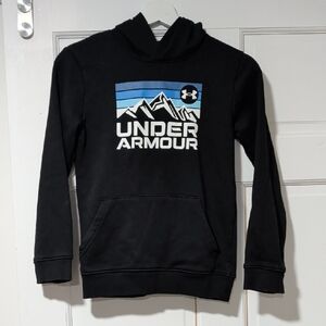 Under Armour Black Hoodie with Blue Mountain Graphic